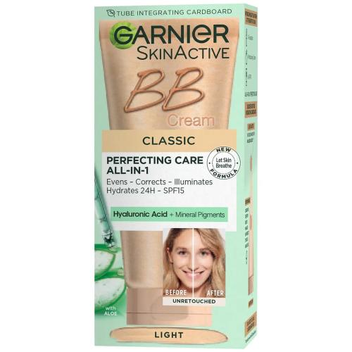 Garnier SkinActive BB Cream Classic All in 1 Spf15 Ενυδατική Κρέμα Προσώπου με Χρώμα για Κανονική Ανοιχτόχρωμη Επιδερμίδα Light 50ml